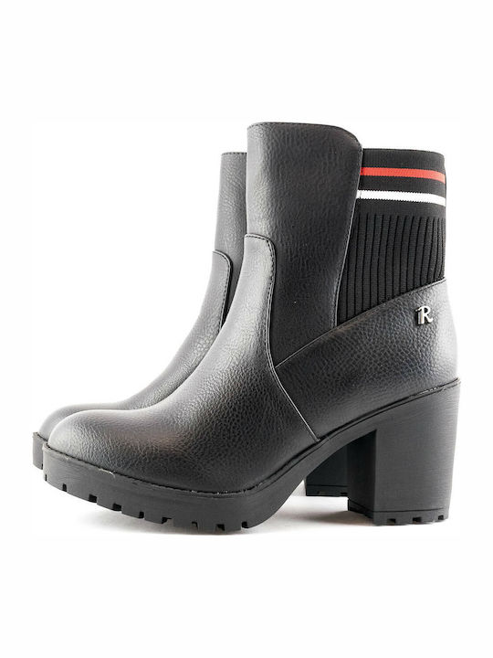 Refresh Damen Chelsea Stiefeletten mit hohem Absatz Schwarz