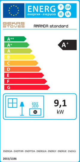 Gekas Metal Amanda Standard Σόμπα Pellet Αερόθερμη 9.1kW Μπεζ