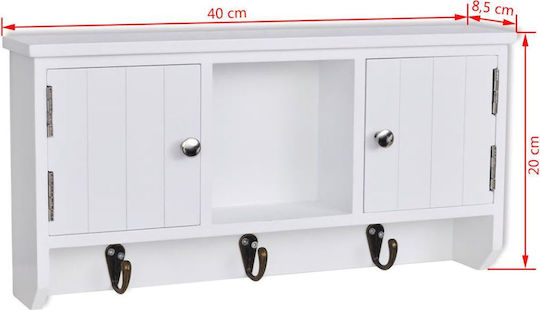 vidaXL Antike Hölzernes Wandhalterung 3 Haken 40x8,5x20cm