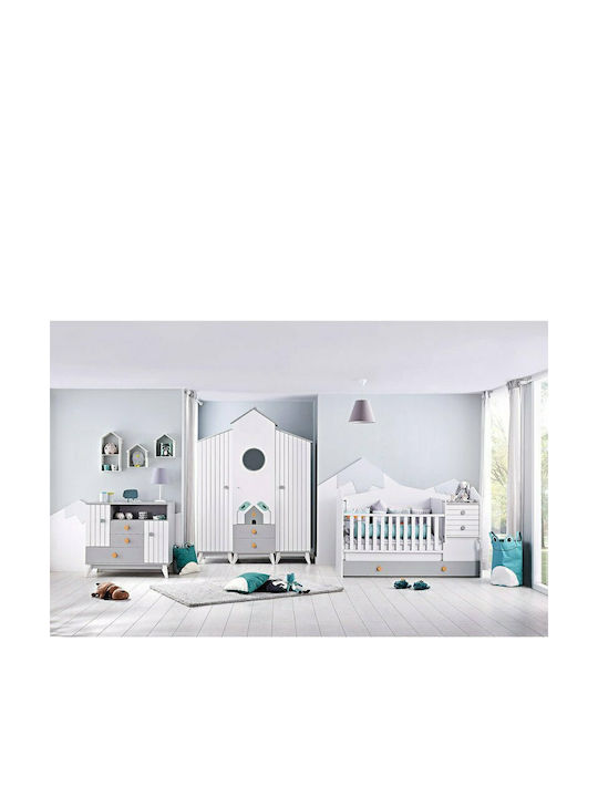 Ravenna Cabriolet Cuna Bird House Albă Cu Sertar
