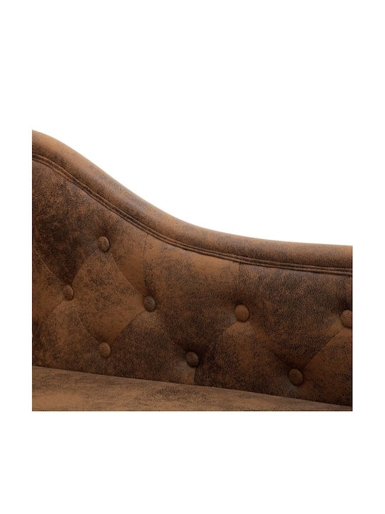 Recliner of Faux Suede Leather Brown L162xW56xH77cm