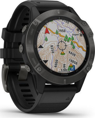 Garmin Fenix 6 Sapphire Stainless Steel 47mm Smartwatch with Heart Rate Monitor (Carbon Grey DLC with Black Band)