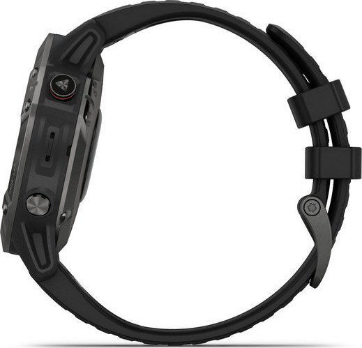 Garmin Fenix 6 Sapphire Stainless Steel 47mm Smartwatch with Heart Rate Monitor (Carbon Grey DLC with Black Band)