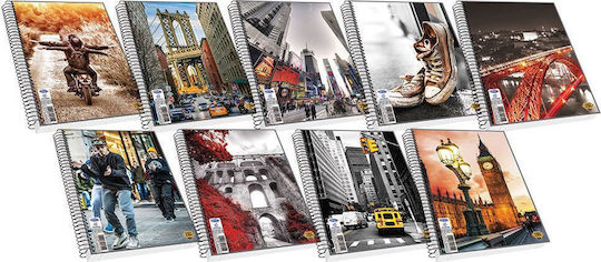 Skag Spiral Notebook Ruled A4 2 Subjects Street Icon 1pcs (Μiscellaneous Designs/Colors)