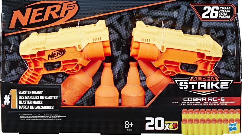 hasbro nerf alpha strike cobra rc 6 dual target set e7565