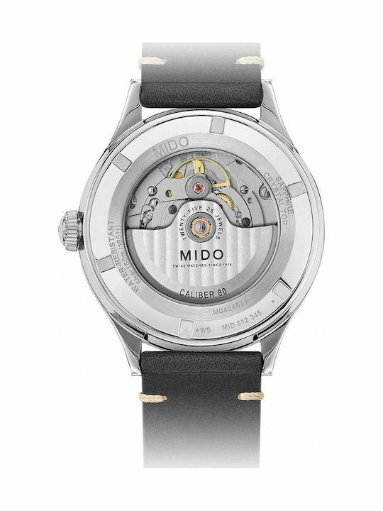 Mido Multifort Patrimony Herrenuhr 40mm Automatisch mit Schwarz Lederarmband