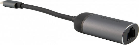 Verbatim 49146 USB-C Network Adapter with Wired Ethernet Connection