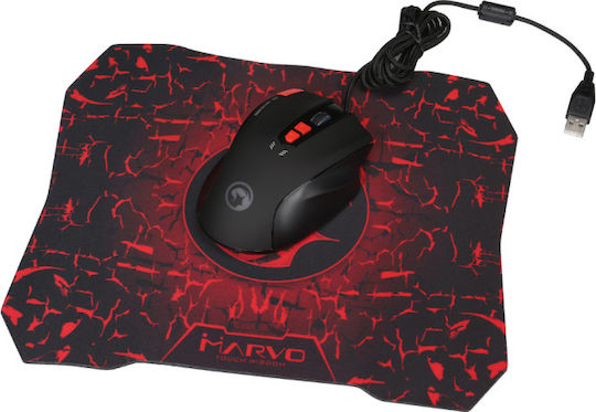 Marvo G928+G1 RGB Геймърска Мишка 3200 DPI Черен