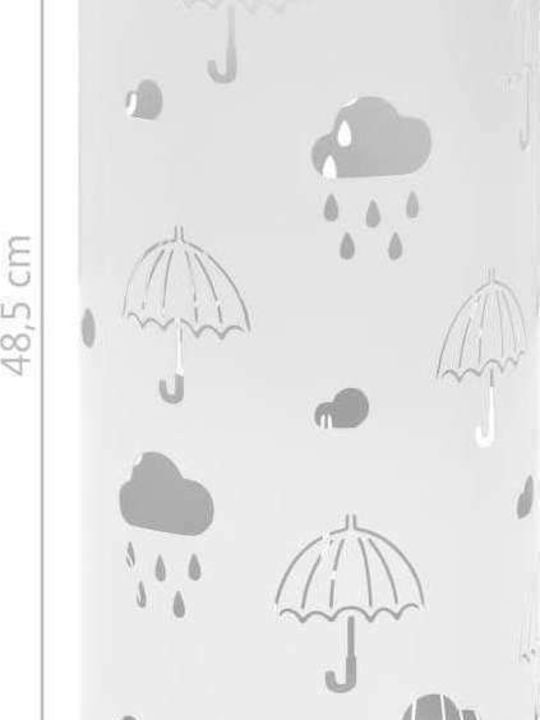 vidaXL Suport Umbrelă Metalic Alb 20x20x48.5cm 1buc