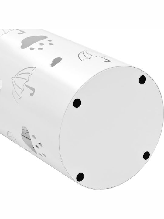vidaXL Suport Umbrelă Metalic Alb 20x20x48.5cm 1buc