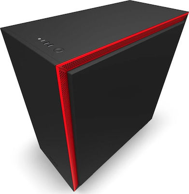 NZXT H710 Gaming Midi Tower Κουτί Υπολογιστή με Πλαϊνό Παράθυρο Κόκκινο