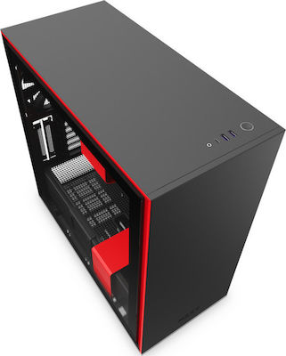 NZXT H710 Gaming Midi Tower Κουτί Υπολογιστή με Πλαϊνό Παράθυρο Κόκκινο