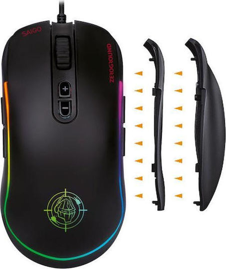 Zeroground Saigo 2.0 RGB Gaming Gaming Maus 7200 DPI Schwarz