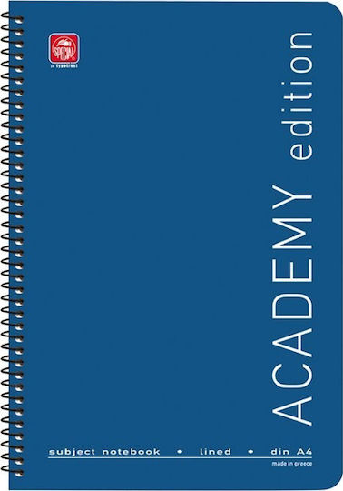 Typotrust Spiral Notebook Ruled A4 60 Sheets 2 Subjects Academy 1pcs (Μiscellaneous Designs/Colors)