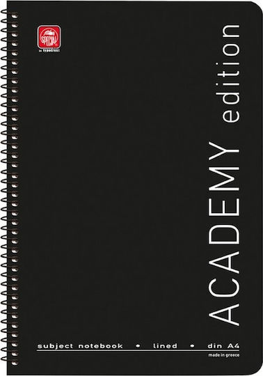 Typotrust Spiral Caiet Cu dungi A4 120 de Foi 4 de Subiecte Academy 1buc (Culori diverse)