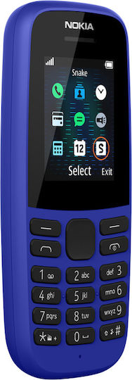 Nokia 105 (2019) Dual SIM Mobile with Buttons (English Menu) Blue