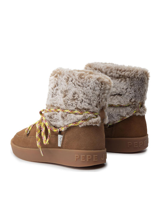 Brixton Suede Kinderstiefeletten mit Schnürsenkeln Braun