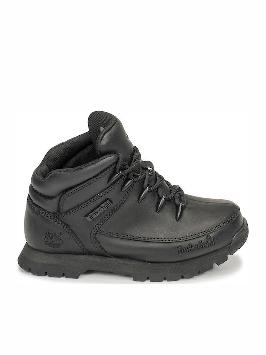 Timberland Kids Leather Boots with Lace Black