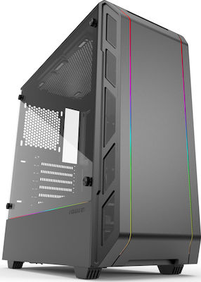 Phanteks Eclipse P350X Jocuri Turnul Midi Cutie de calculator cu fereastră laterală și iluminare RGB Negru