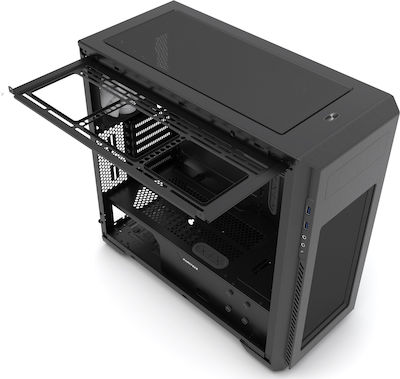 Phanteks Enthoo Pro M Tempered Glass Turnul Midi Cutie de calculator cu fereastră laterală Negru