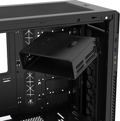 Phanteks Enthoo Pro M Tempered Glass Turnul Midi Cutie de calculator cu fereastră laterală Negru