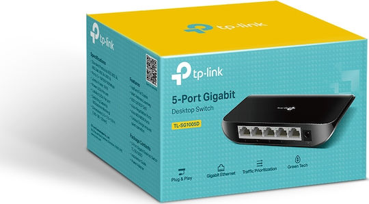 TP-LINK TL-SG1005D Unmanaged L2 Switch with 5 Gigabit (1Gbps) Ethernet Ports