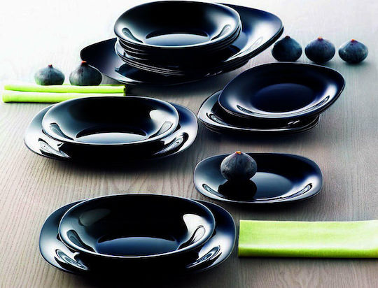 Luminarc Carine Black Porcelain Dinnerware Set 18pcs