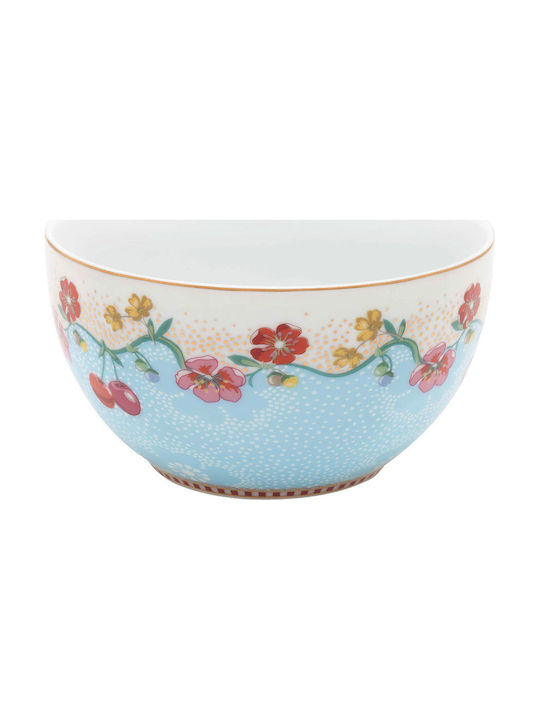 PiP Studio Floral Cherry Müslischüssel Rund aus Porzellan Blue mit Durchmesser 12cm 1Stück