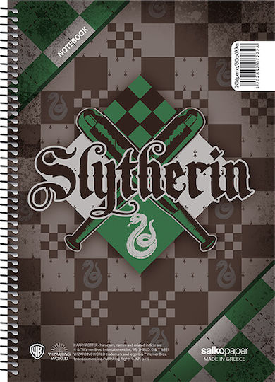 Salko Paper Spiral Heft Geregelt B5 180 Blätter 3 Themen School Pride Harry Potter 1Stück (Μverschiedene Designs/Farben)