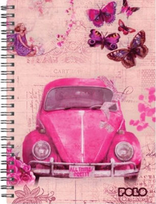 Polo Spiral Notebook Ruled B5 2 Subjects Art 1pcs (Μiscellaneous Designs/Colors)