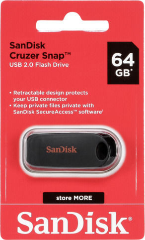 Sandisk Cruzer Snap 64GB USB 2.0 Stick Schwarz