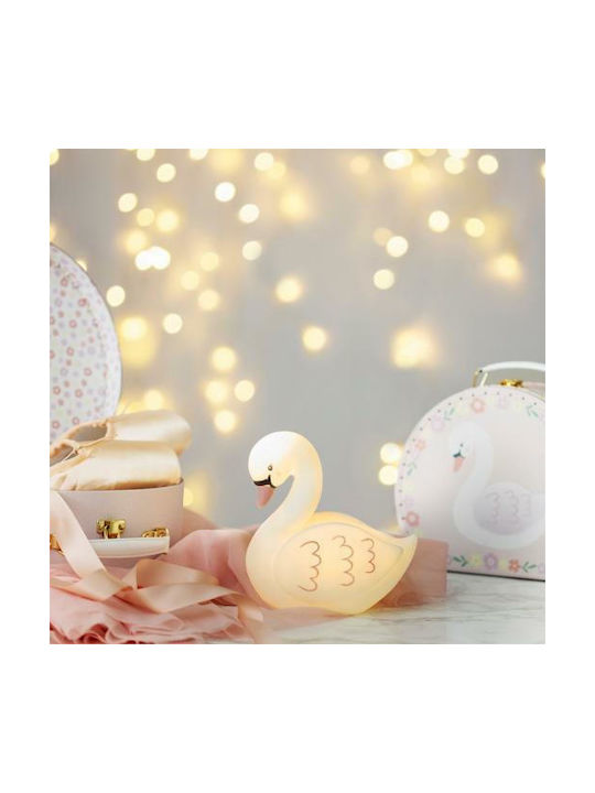 Sass & Belle Led Kids Decorative Lamp Freya Swan with Color Changes White 14x8.5x15εκ.