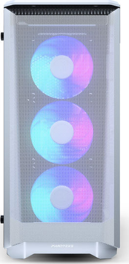 Phanteks Eclipse P400A Gaming Midi Tower Κουτί Υπολογιστή με Πλαϊνό Παράθυρο και RGB Φωτισμό Digital White