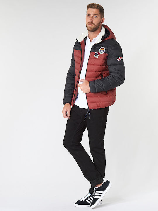 Jack & Jones Ανδρικό Χειμωνιάτικο Μπουφάν Puffer Brick Red