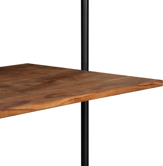 Бюро от Масивно Дърво Черен / Естествено с Метални Крака 90x40x170см