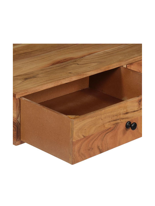 Schreibtisch aus Massivholz Black / Natural mit Metallbeinen 90x40x170cm