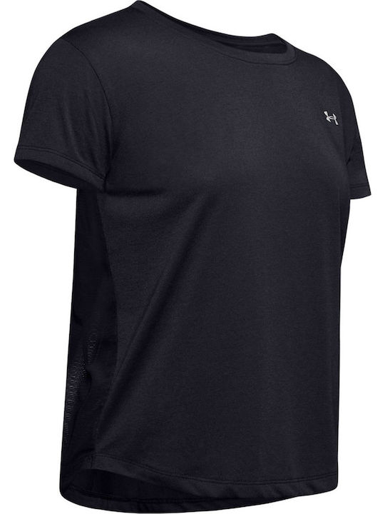 Under Armour UA Whisperlight Mesh Damen Sportlich T-shirt Schnell trocknend mit Transparenz Schwarz