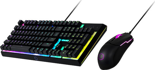 CoolerMaster MS110 Οπτικό Σετ Gaming Πληκτρολόγιο με Μεμβράνης διακόπτες και RGB φωτισμό & Ποντίκι (Αγγλικό US)