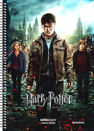 Salko Paper Caiet Școlar Cu Spirală Cu Dungi A4 240 Foi De Hârtie 4 Separatoare Harry Potter