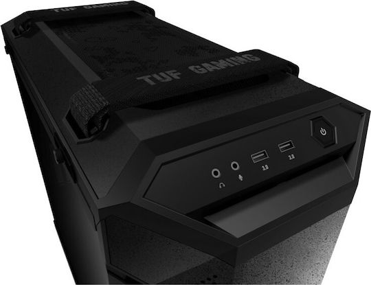 Asus TUF GT501 Gaming Midi Tower Κουτί Υπολογιστή με Πλαϊνό Παράθυρο και RGB Φωτισμό Μαύρο