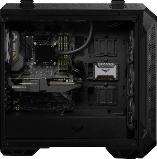 Asus TUF GT501 Gaming Midi Tower Κουτί Υπολογιστή με Πλαϊνό Παράθυρο και RGB Φωτισμό Μαύρο