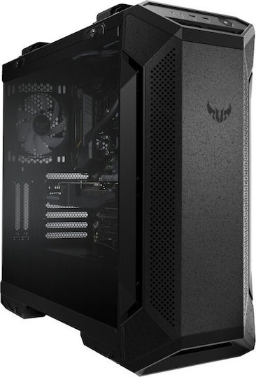 Asus TUF GT501 Gaming Midi Tower Κουτί Υπολογιστή με Πλαϊνό Παράθυρο και RGB Φωτισμό Μαύρο