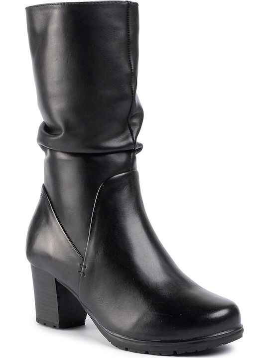 Jana Leather Women's Ankle Boots Black