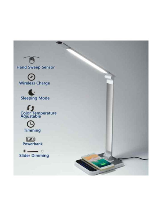 Atman LED Schreibtischlampe faltbar in Silber Farbe