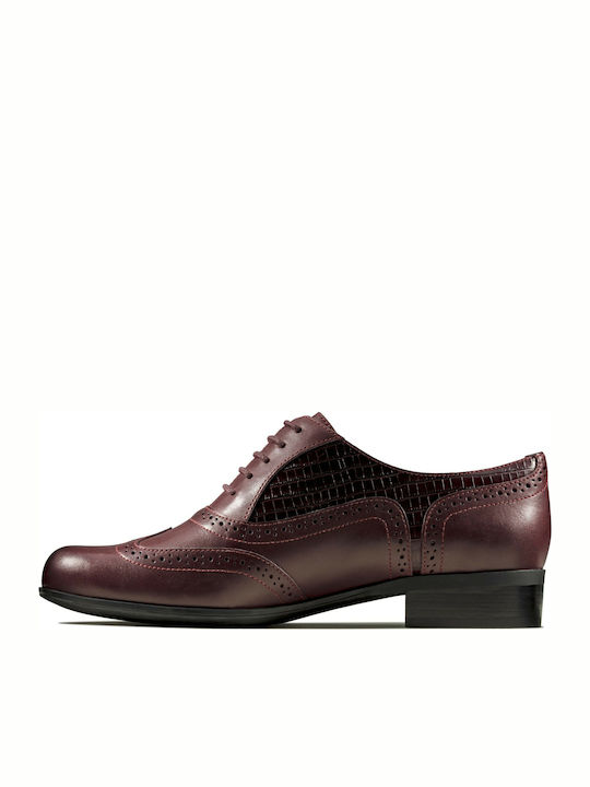 Hamble Oak Women's Leather Oxford Shoes Burgundy