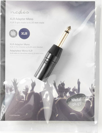 Nedis Converter XLR male to 6.3mm male 1pcs COTP15942BK