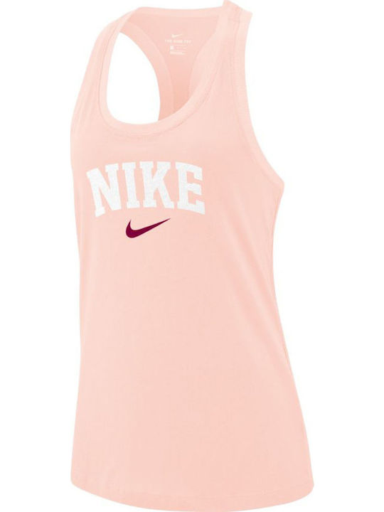 Nike Damen Sportlich Baumwolle Bluse Ärmellos Rosa