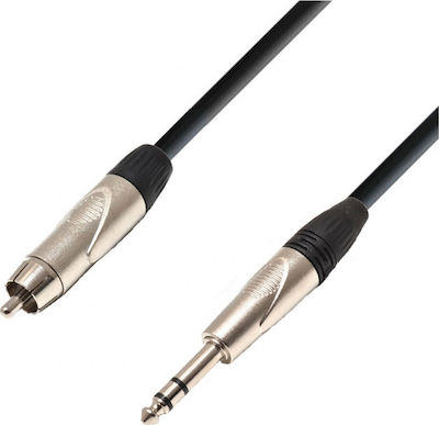 Prostage Kabel 6,3mm Stecker - RCA-Stecker 3m Schwarz (BRCS-03)