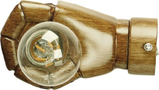 GloboStar Fist Modern Lamp Wall with Socket E27 Brown 10x15x10cm