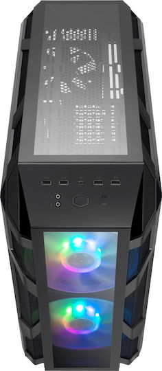 CoolerMaster MasterCase H500M Gaming Midi Tower Κουτί Υπολογιστή με Πλαϊνό Παράθυρο και RGB Φωτισμό Μαύρο